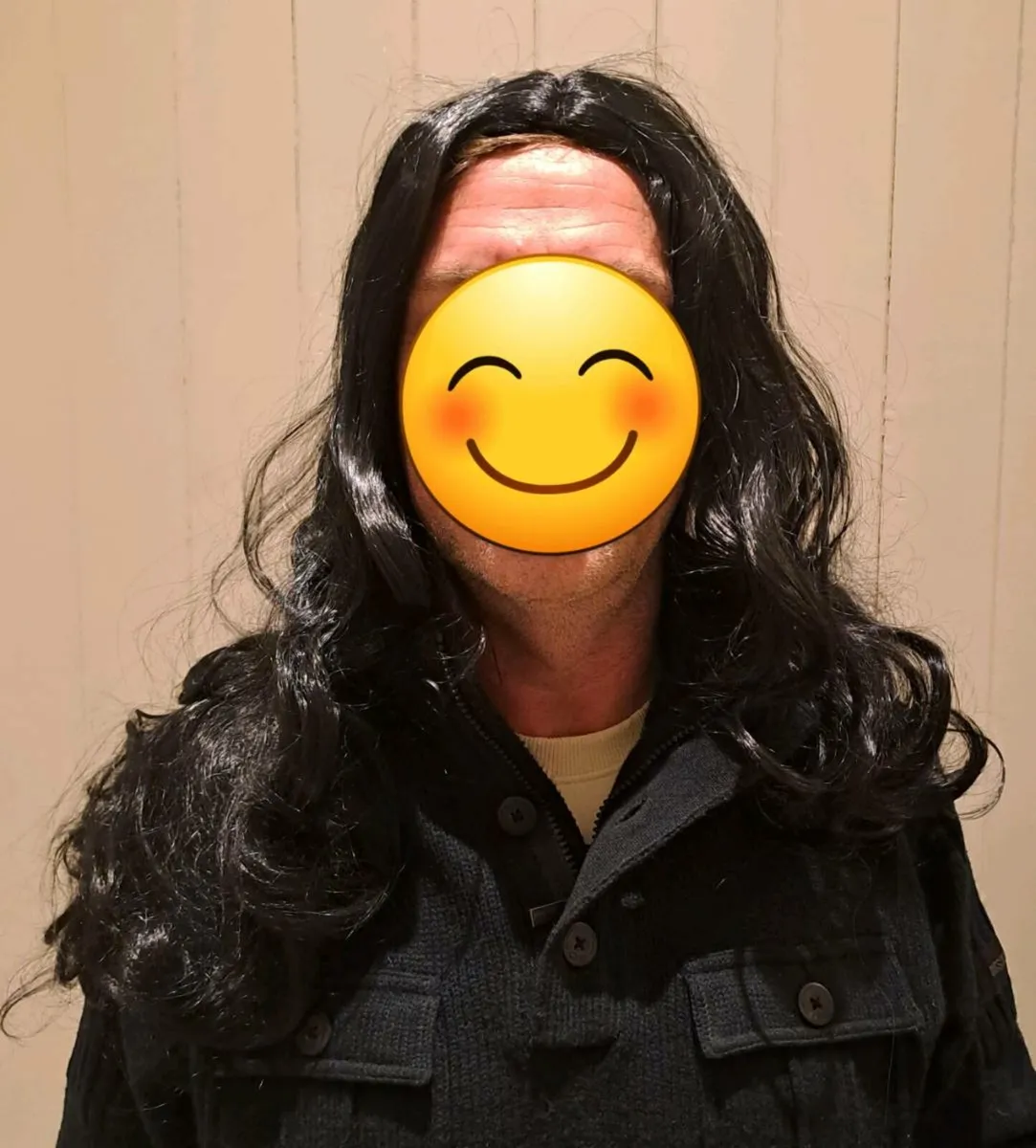 Black curly hair wig - Image 3
