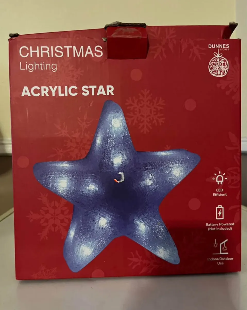 Dunnes LED Acrylic Star-New in box - Image 1