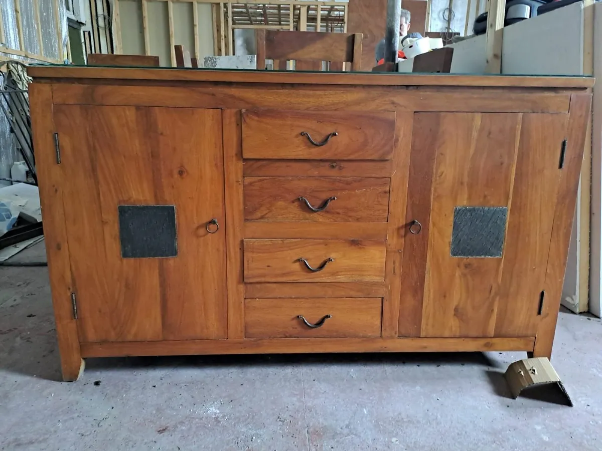 Table, chairs and dresser - Image 1