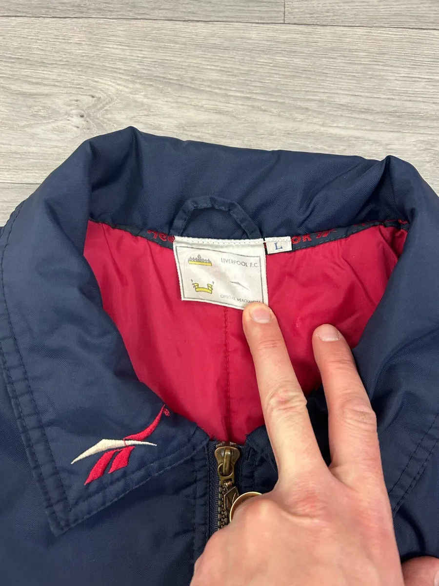 Vintage 90s Reebok Liverpool Bomber Jacket Men L - Image 4