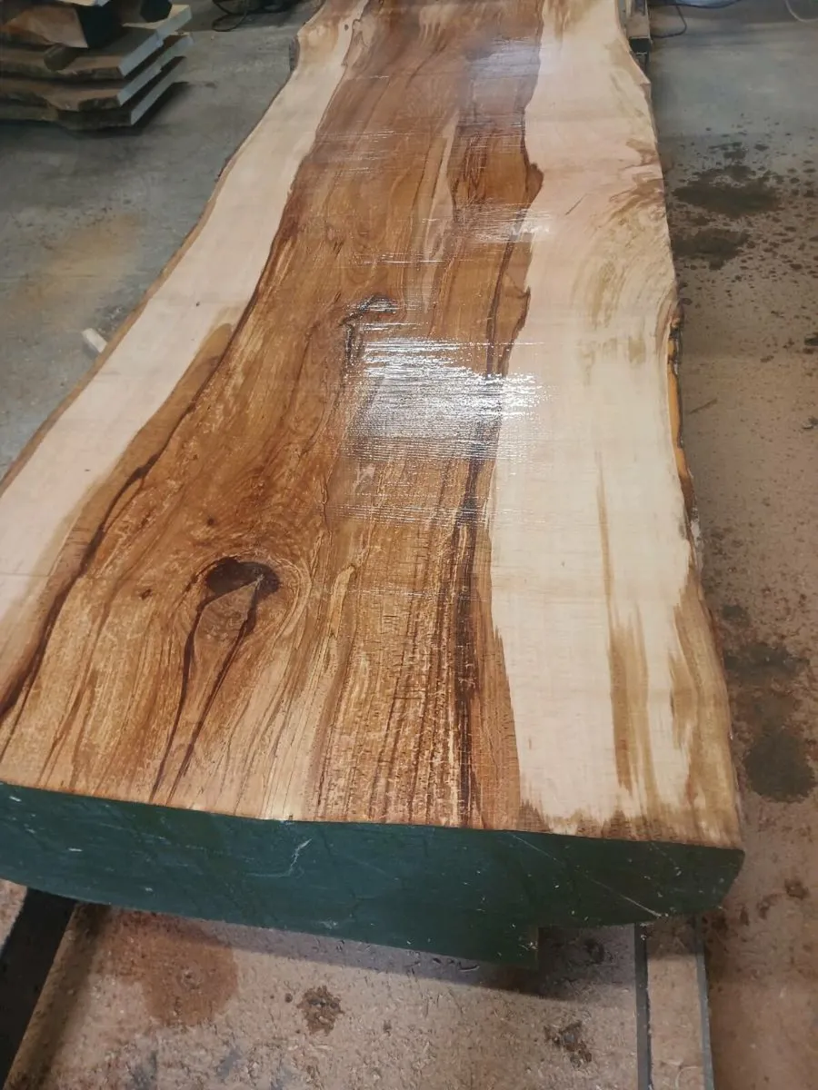 Fresh cut table slabs oak beach monkey puzzle kitc - Image 1
