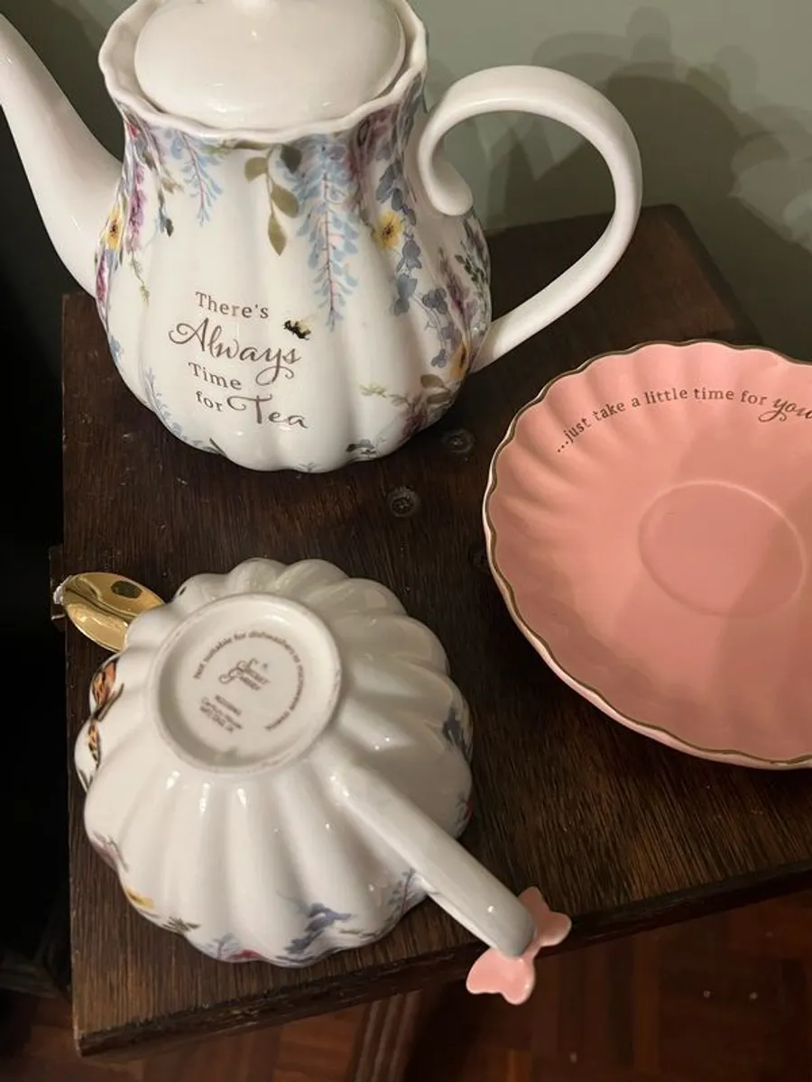 Tea Pot, Cup and Spoon Set - Image 2