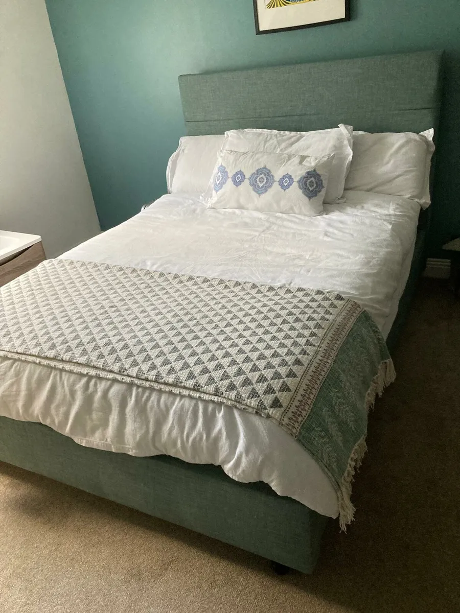 Double bed frame + Orthosport mattress 4ft 6in - Image 1