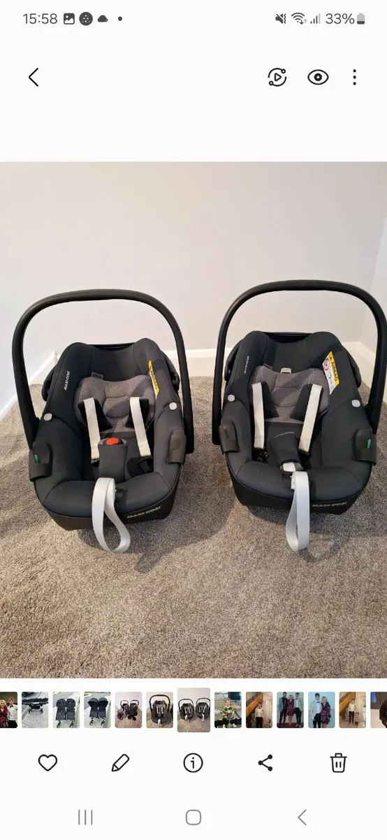 Maxi Cosi pebble car seat x 2 - Image 1