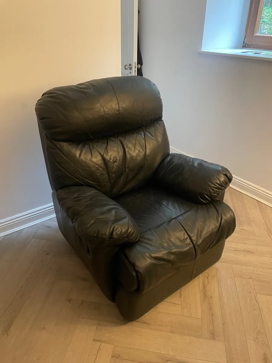 Black Leather Recliner Armchair – Very Comfortable - Image 2