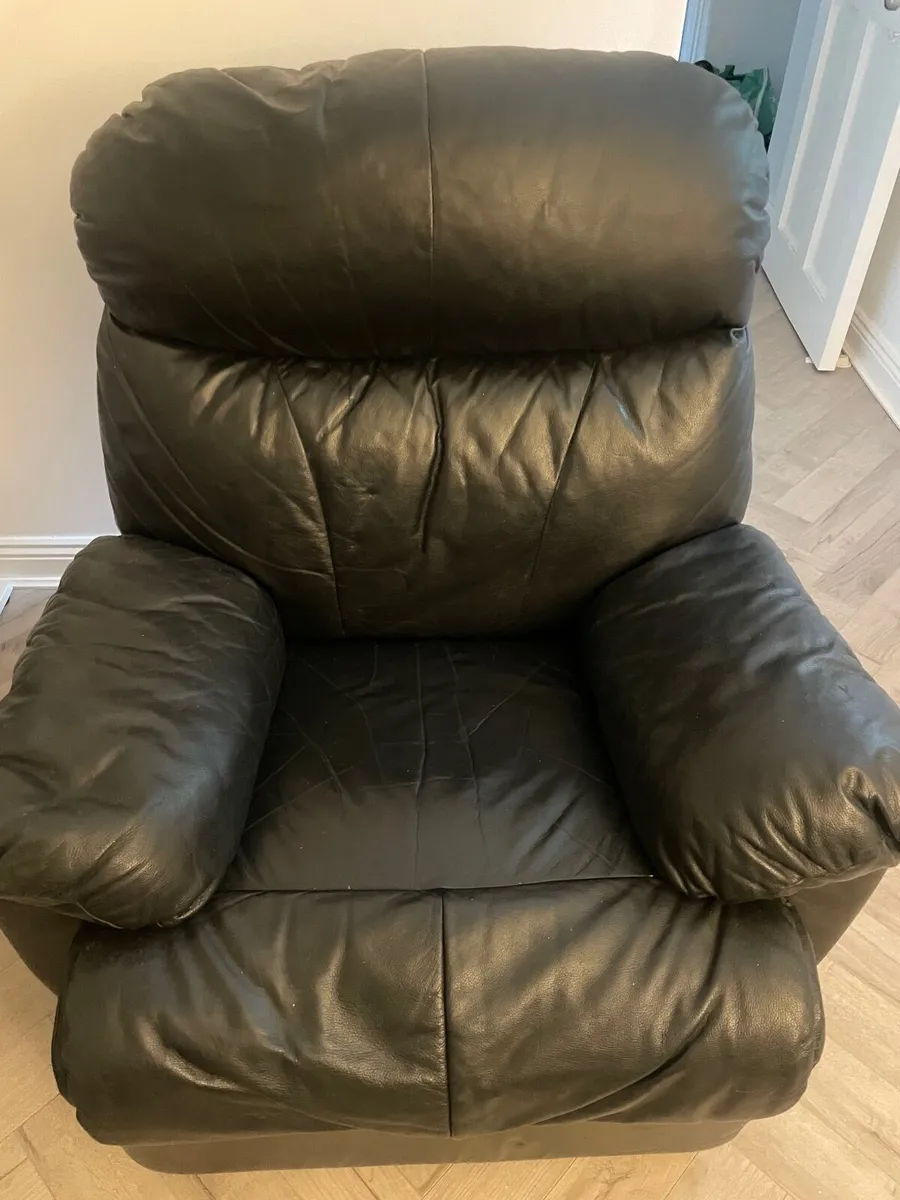 Black Leather Recliner Armchair – Very Comfortable - Image 4