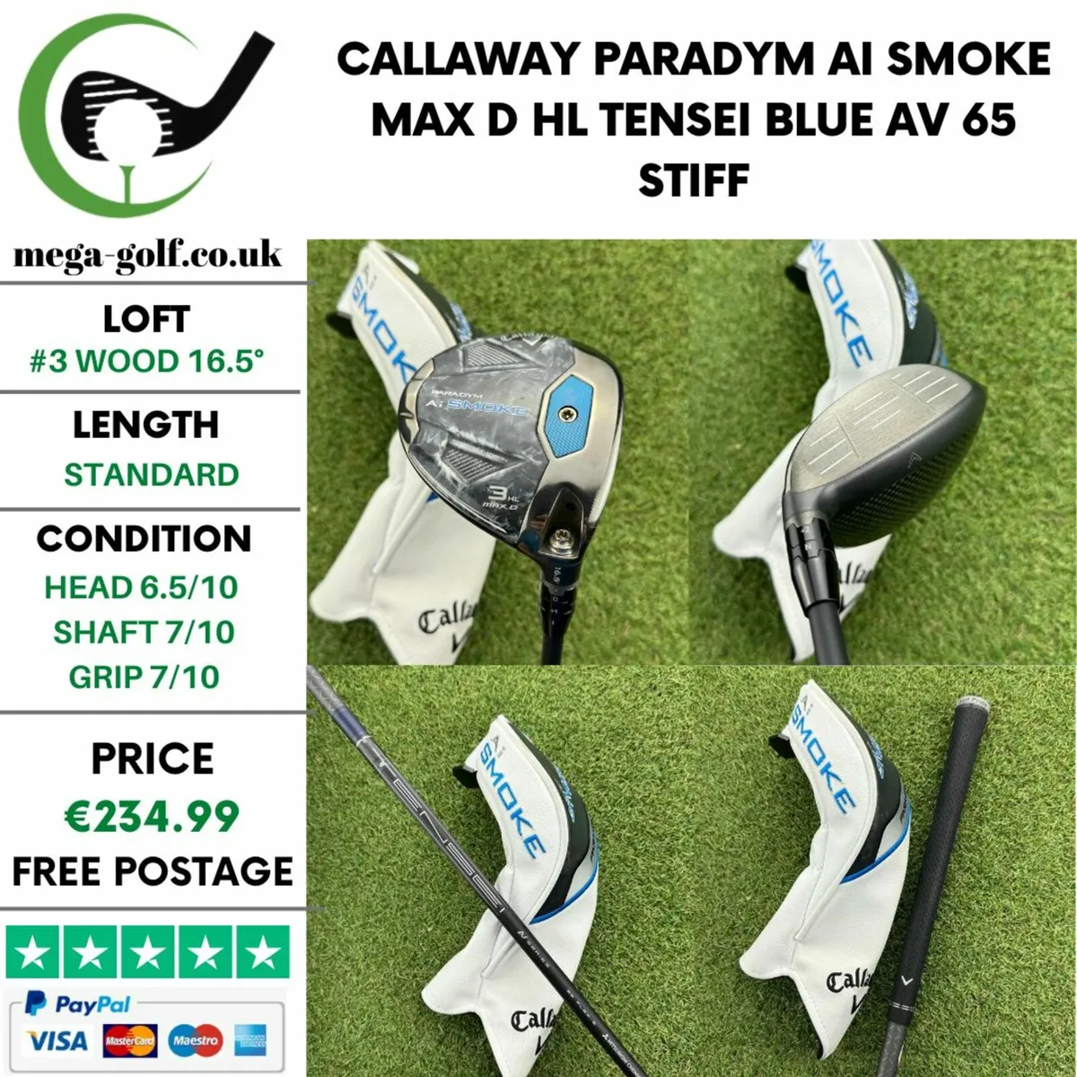 Callaway Paradym Ai Smoke Max D HL #3 Wood 16.5° - Image 1