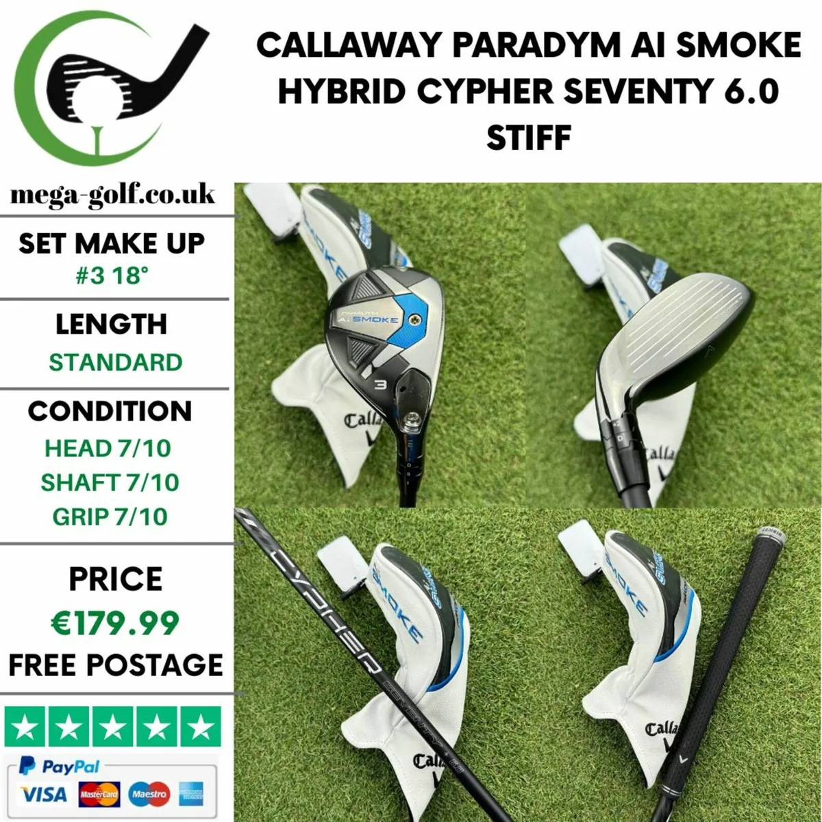 Callaway Paradym Ai Smoke Hybrid / #3 18° / Stiff - Image 1