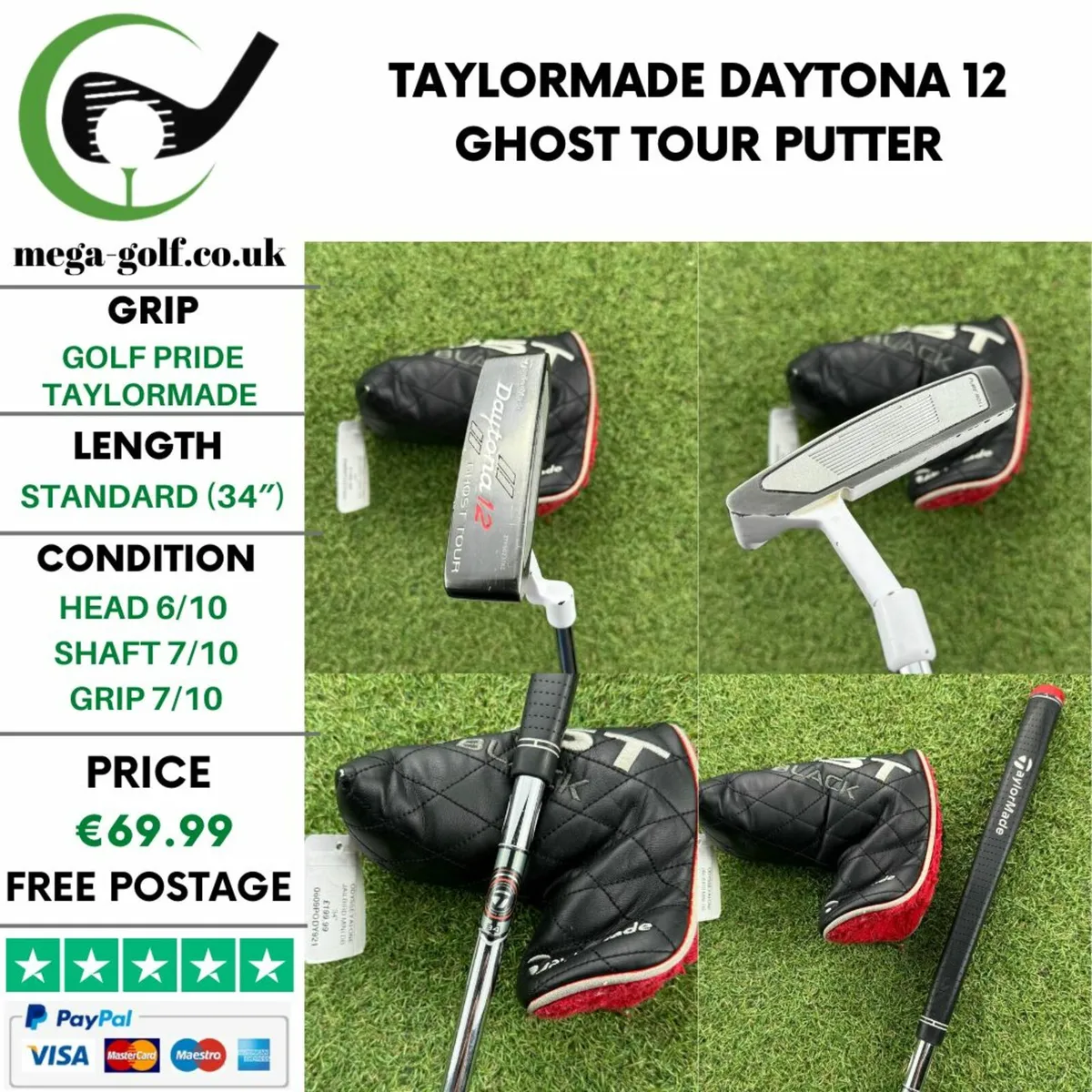 Taylormade Daytona 12 Ghost Tour Putter / 34″ - Image 1