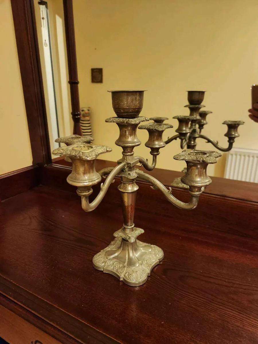 Candleabra 5-Arm, Antique Silver - Image 1