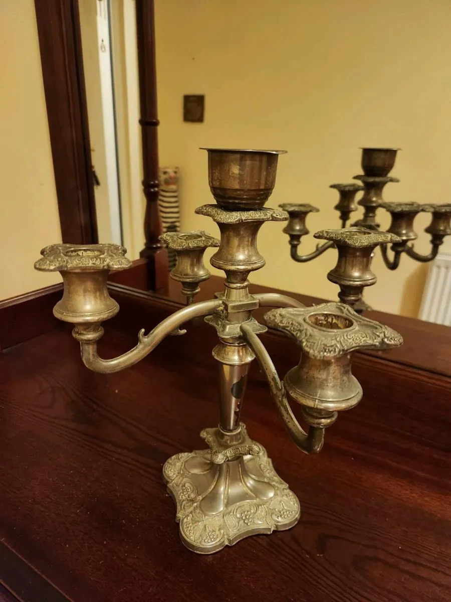 Candleabra 5-Arm, Antique Silver - Image 3