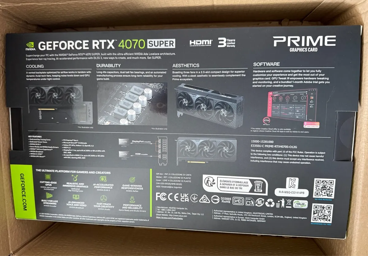 ASUS Prime Geforce Rtx 4070 Super | New | Unused - Image 2