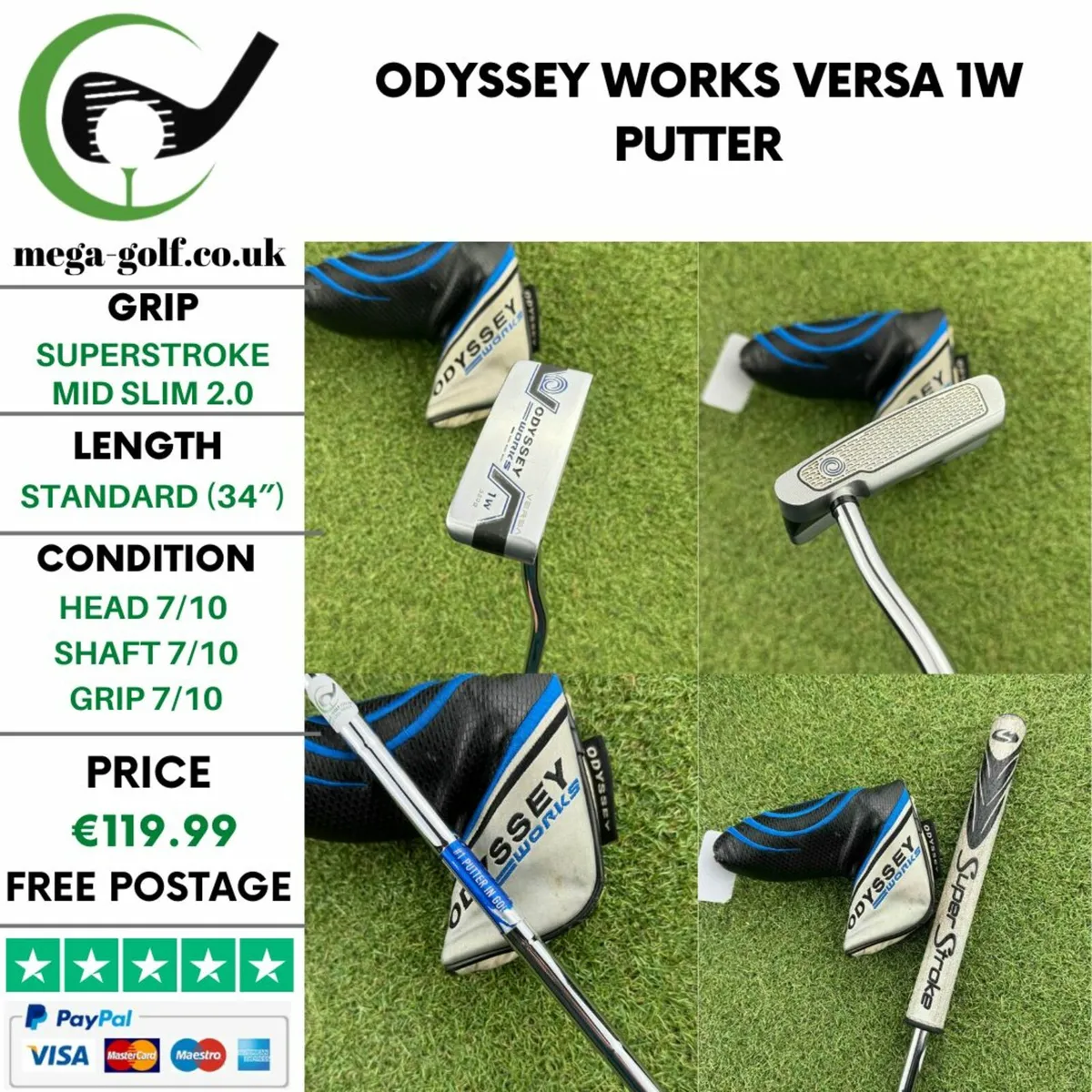 Odyssey Works Versa 1W Putter / 34″ - Image 1