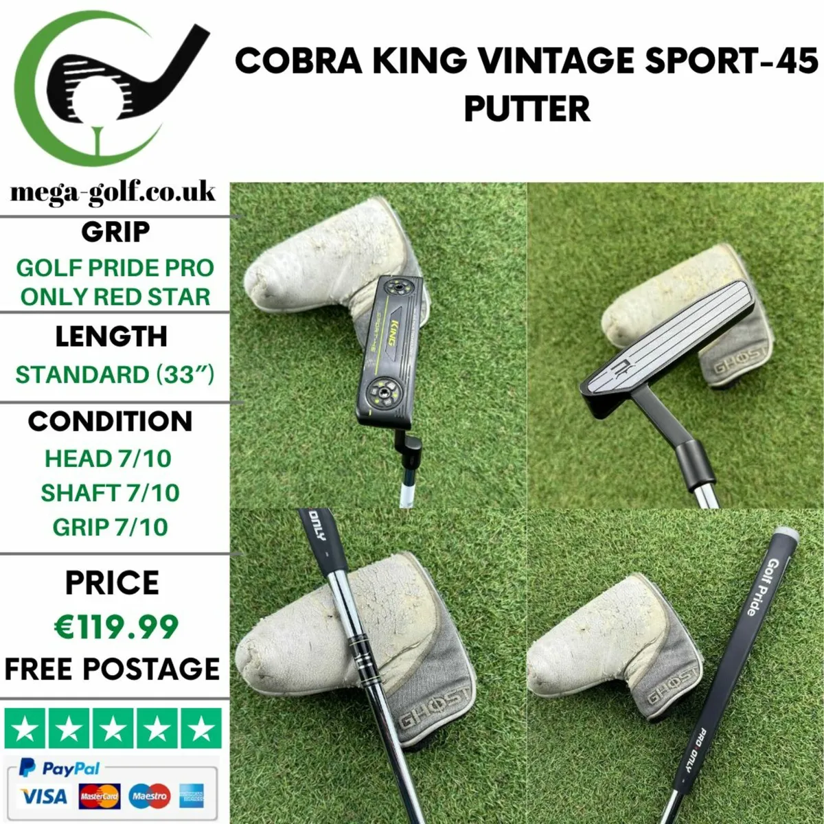 Cobra King Vintage Sport-45 Putter / 33″ - Image 1