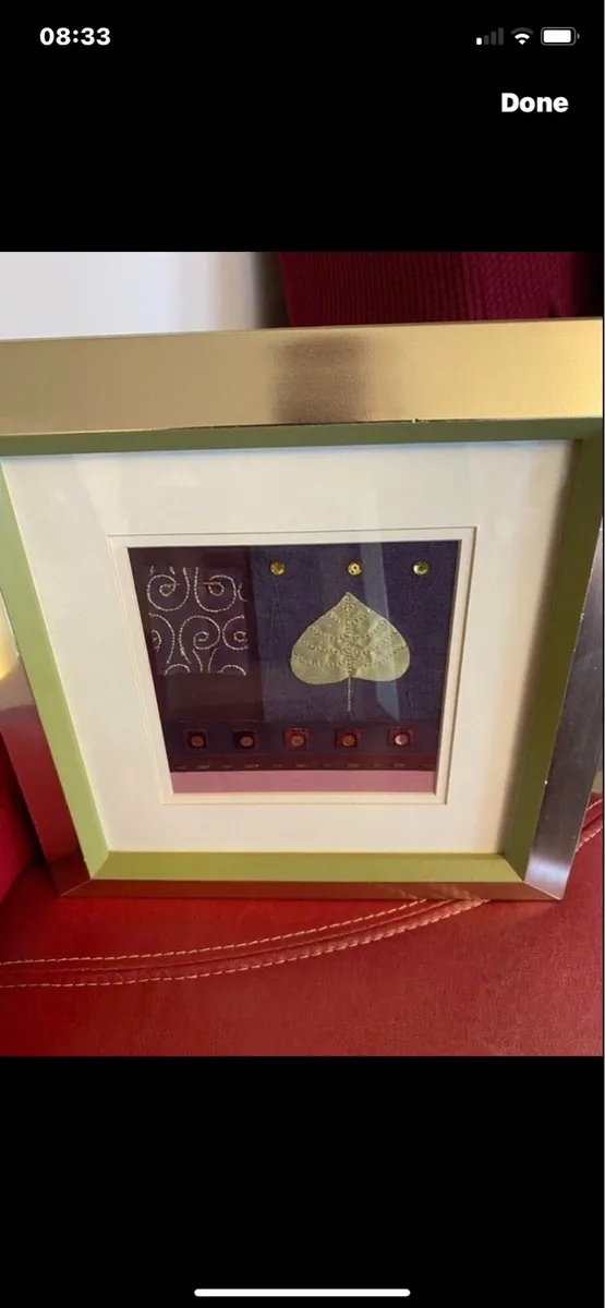 Set of Embroidered Sprig Filled Frames - Image 3