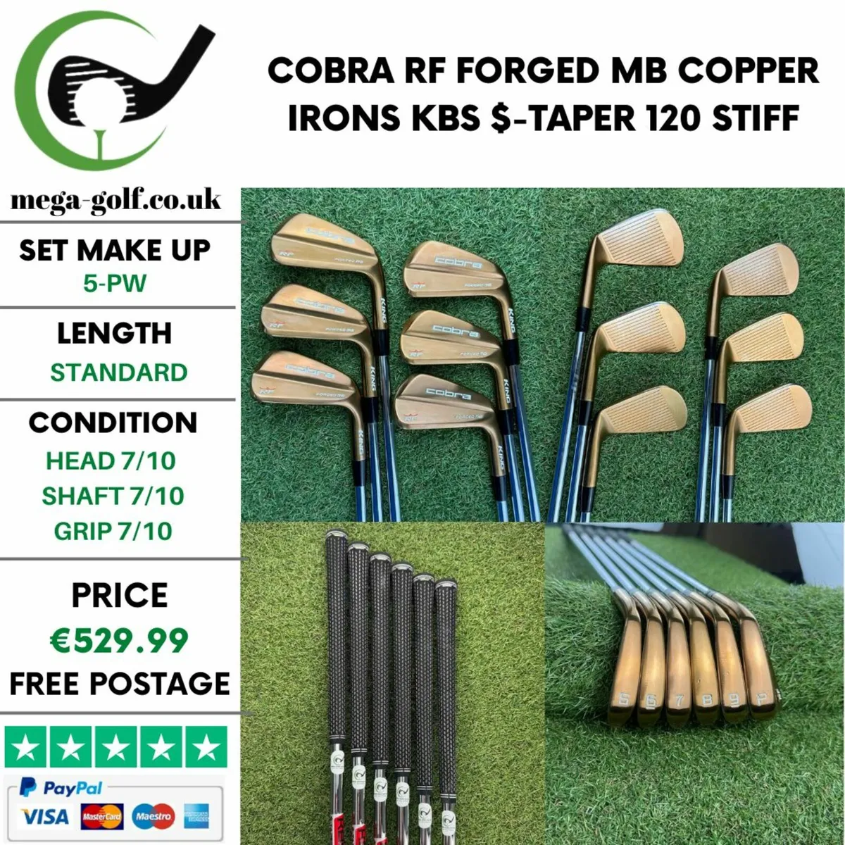Cobra RF Forged MB Copper Irons / 5-Pw / Stiff - Image 1