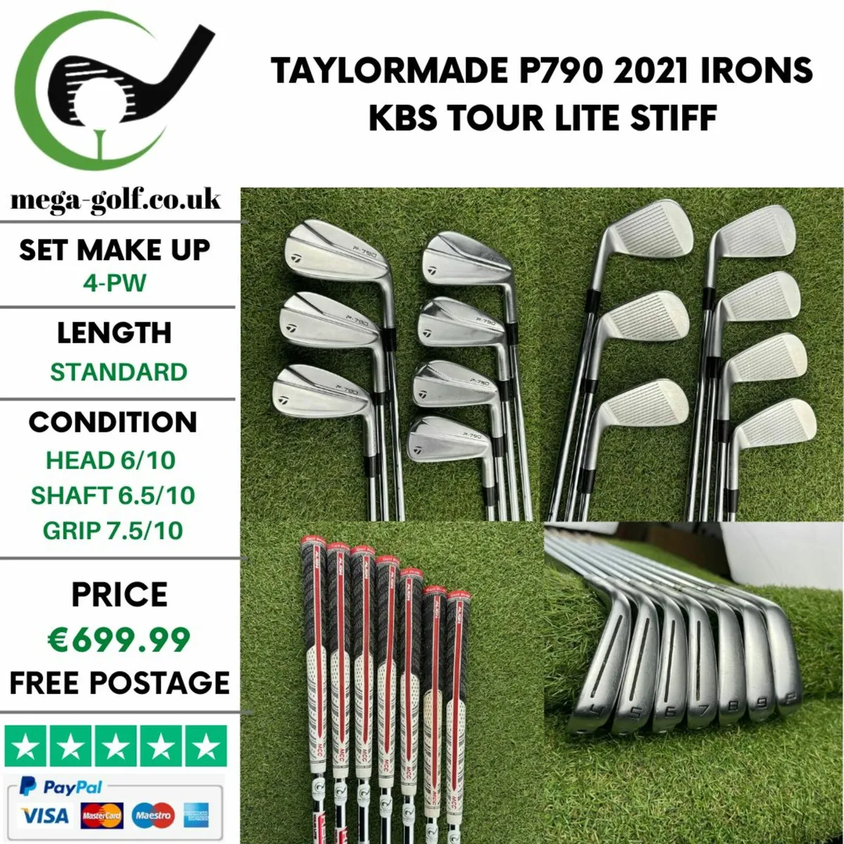 Taylormade P790 2021 Irons / 4-Pw / Stiff - Image 1