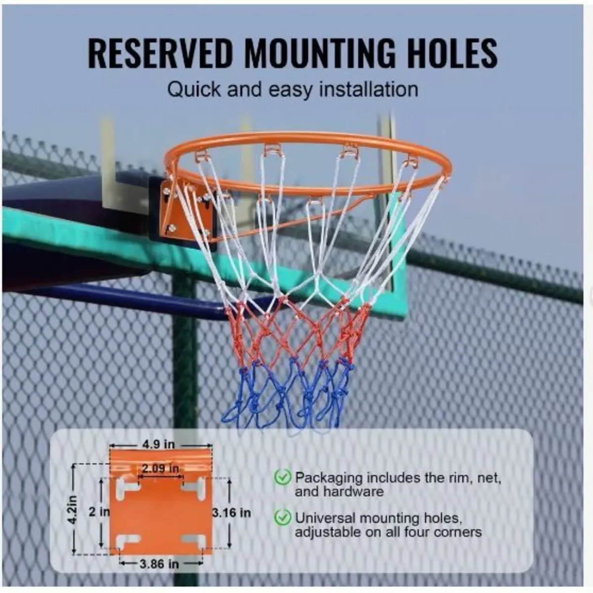 Basketball Rim, Wall Door Mounted - Image 2