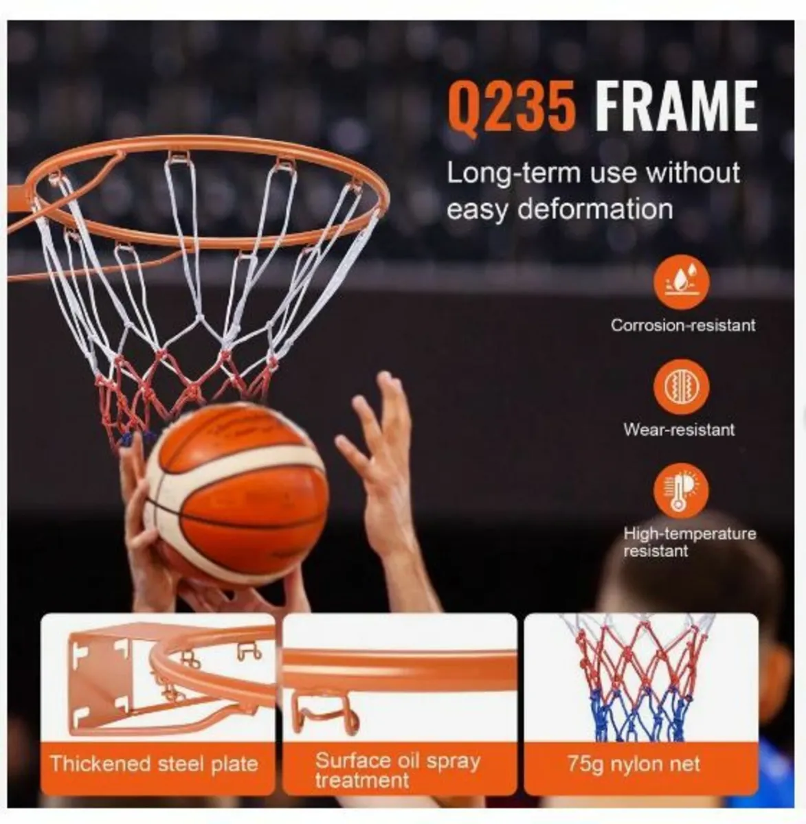 Basketball Rim, Wall Door Mounted - Image 3
