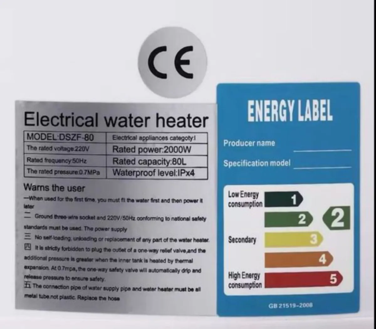 40L  Electric Tank boiler Water Heater 220v kit - Image 3