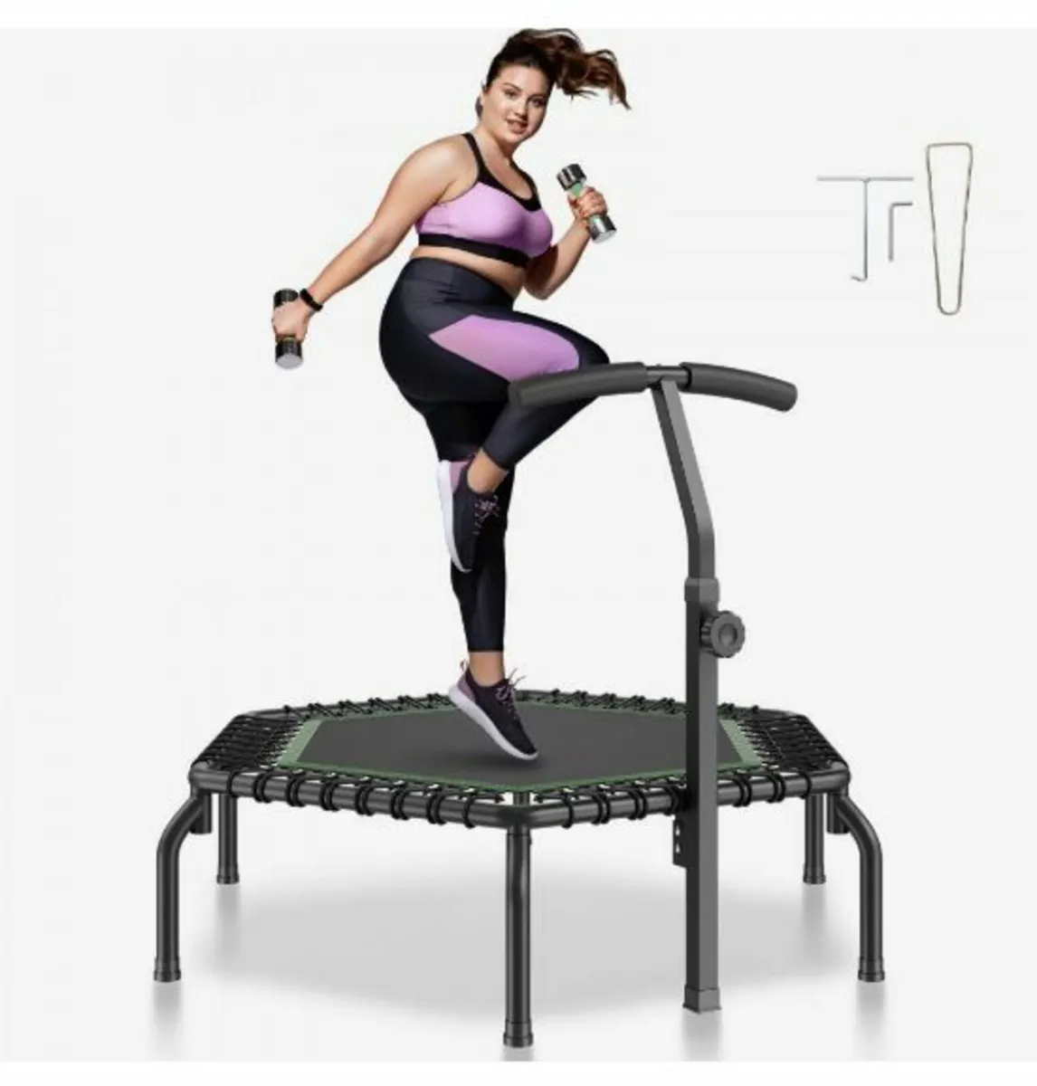 Mini Trampoline, 54.5 Inch Fitness Rebounder - Image 1
