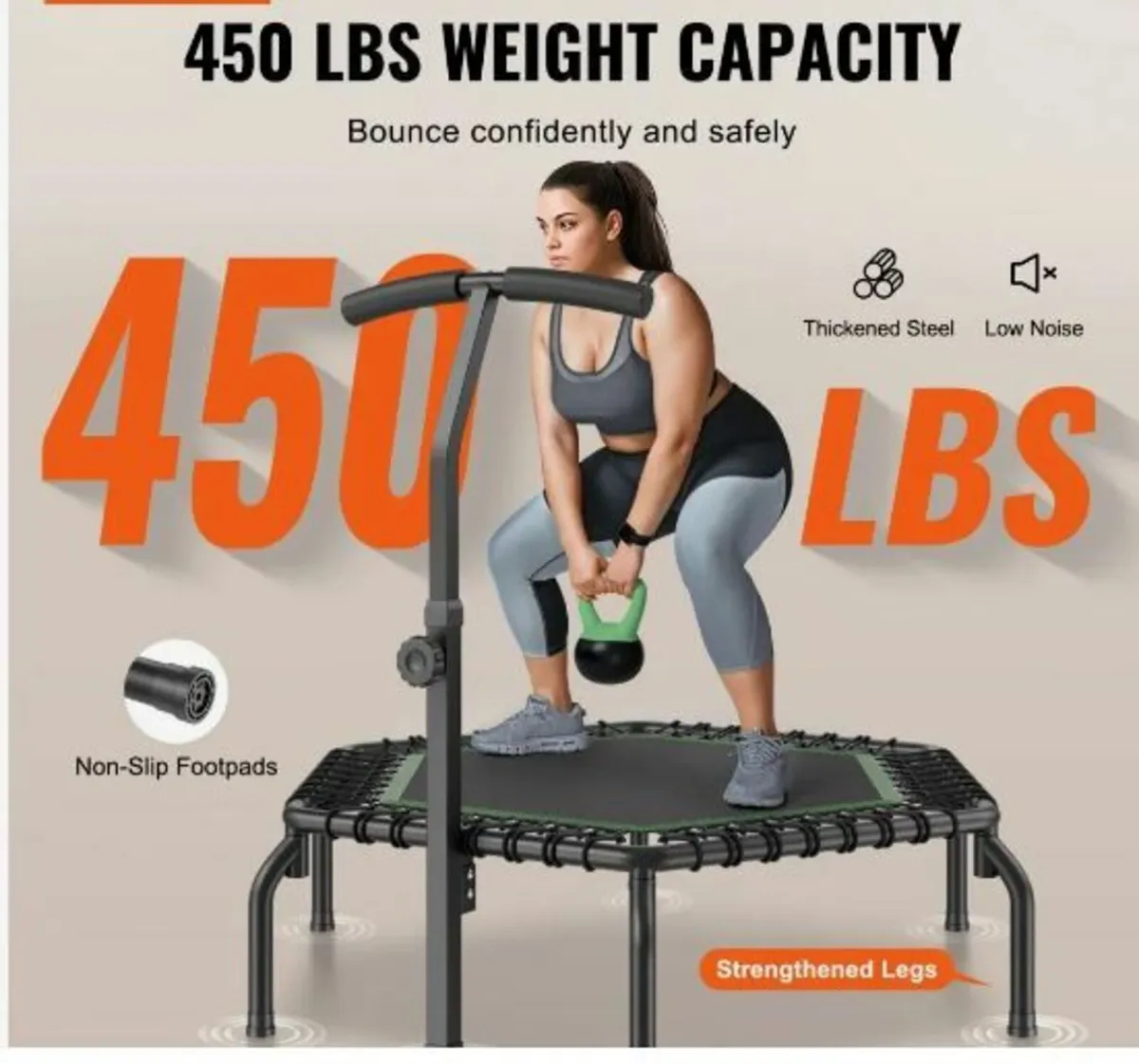Mini Trampoline, 54.5 Inch Fitness Rebounder - Image 2