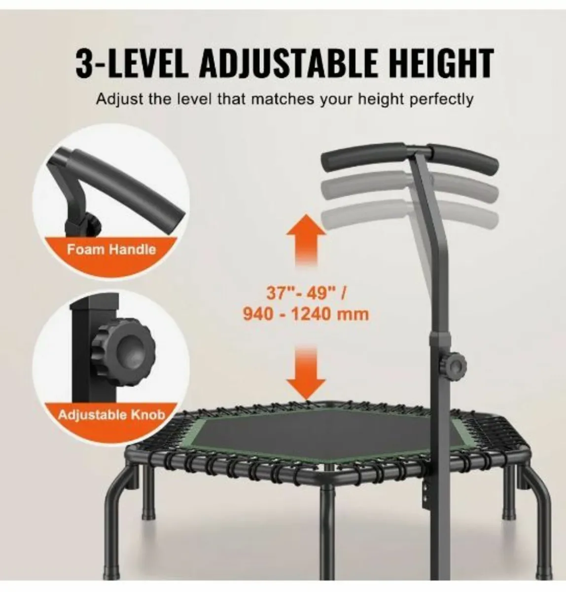 Mini Trampoline, 54.5 Inch Fitness Rebounder - Image 4