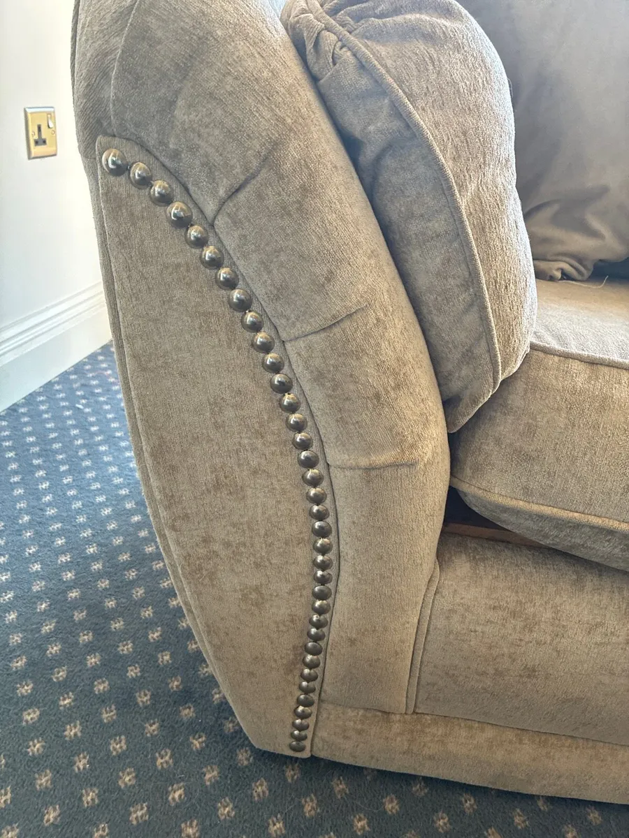 3 Seater Beige Fabric couch - Image 3
