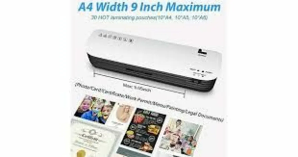 Laminator Kit + Pouches Gold Paper Printer Cutter. - Image 4