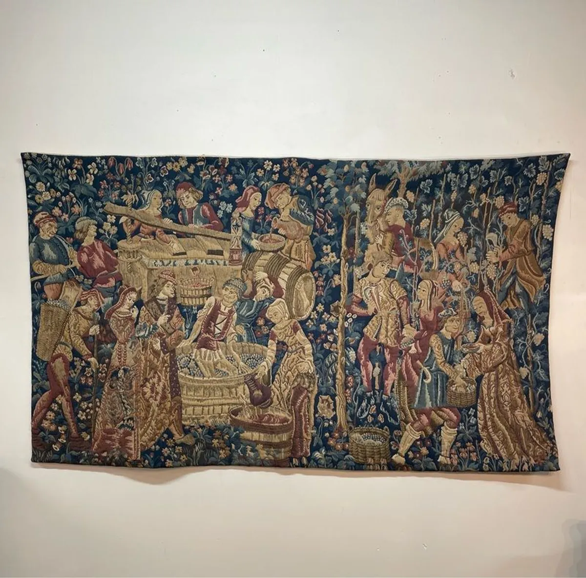 Large 20th Century French Aubusson Style Tapestry , Les Vendanges - Image 1