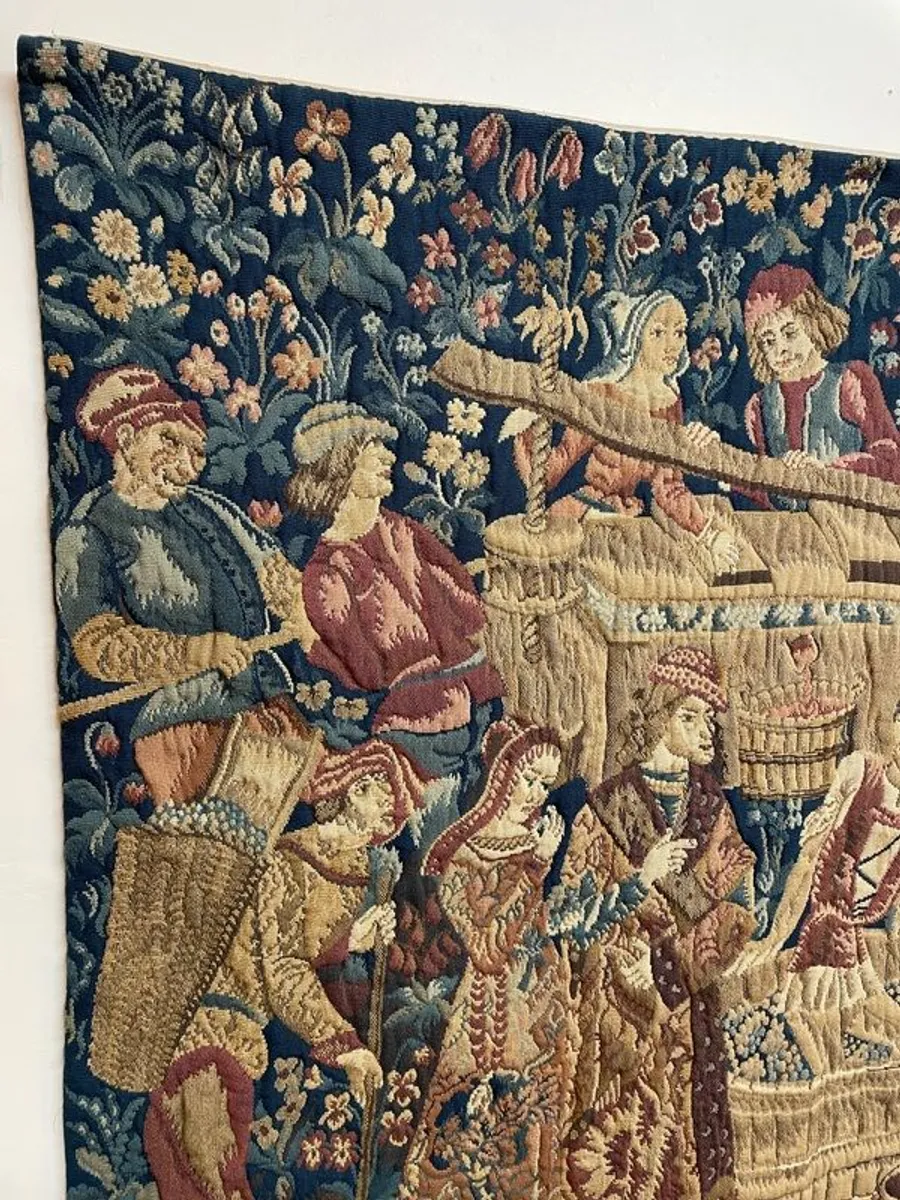 Large 20th Century French Aubusson Style Tapestry , Les Vendanges - Image 2