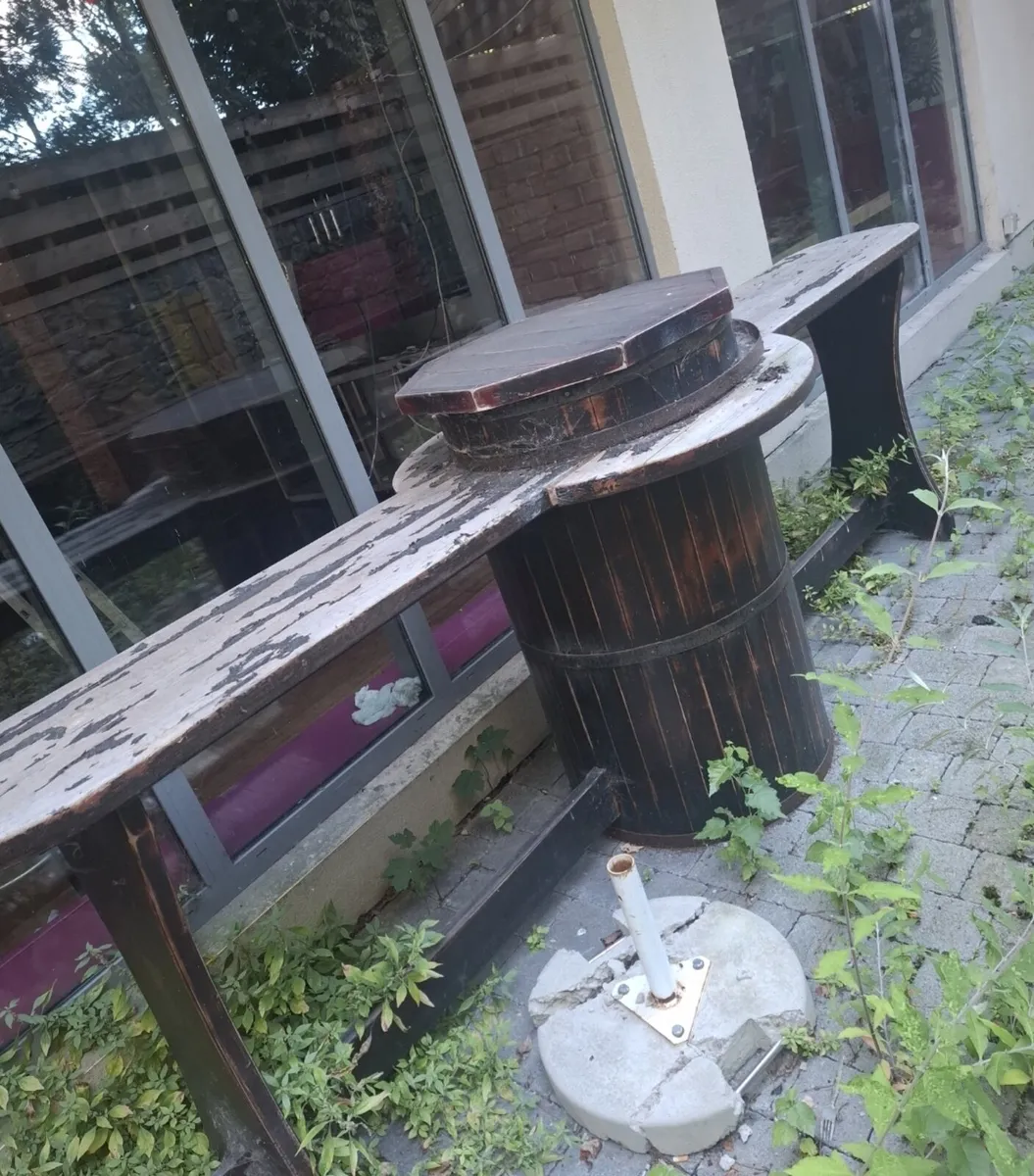 Wooden barrel bar table/counter