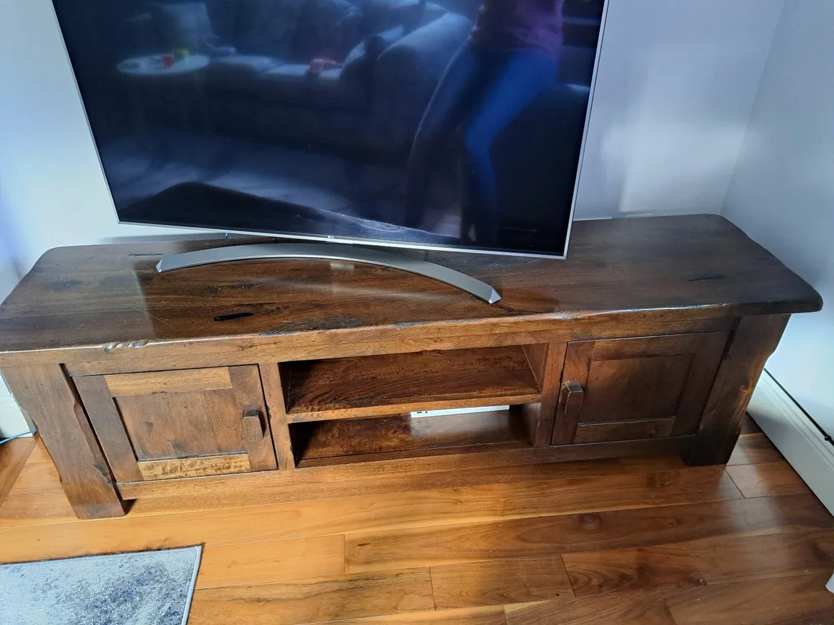 Solid Wood Large TV Media Stand Cabinet - Image 1