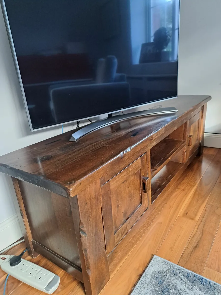 Solid Wood Large TV Media Stand Cabinet - Image 2