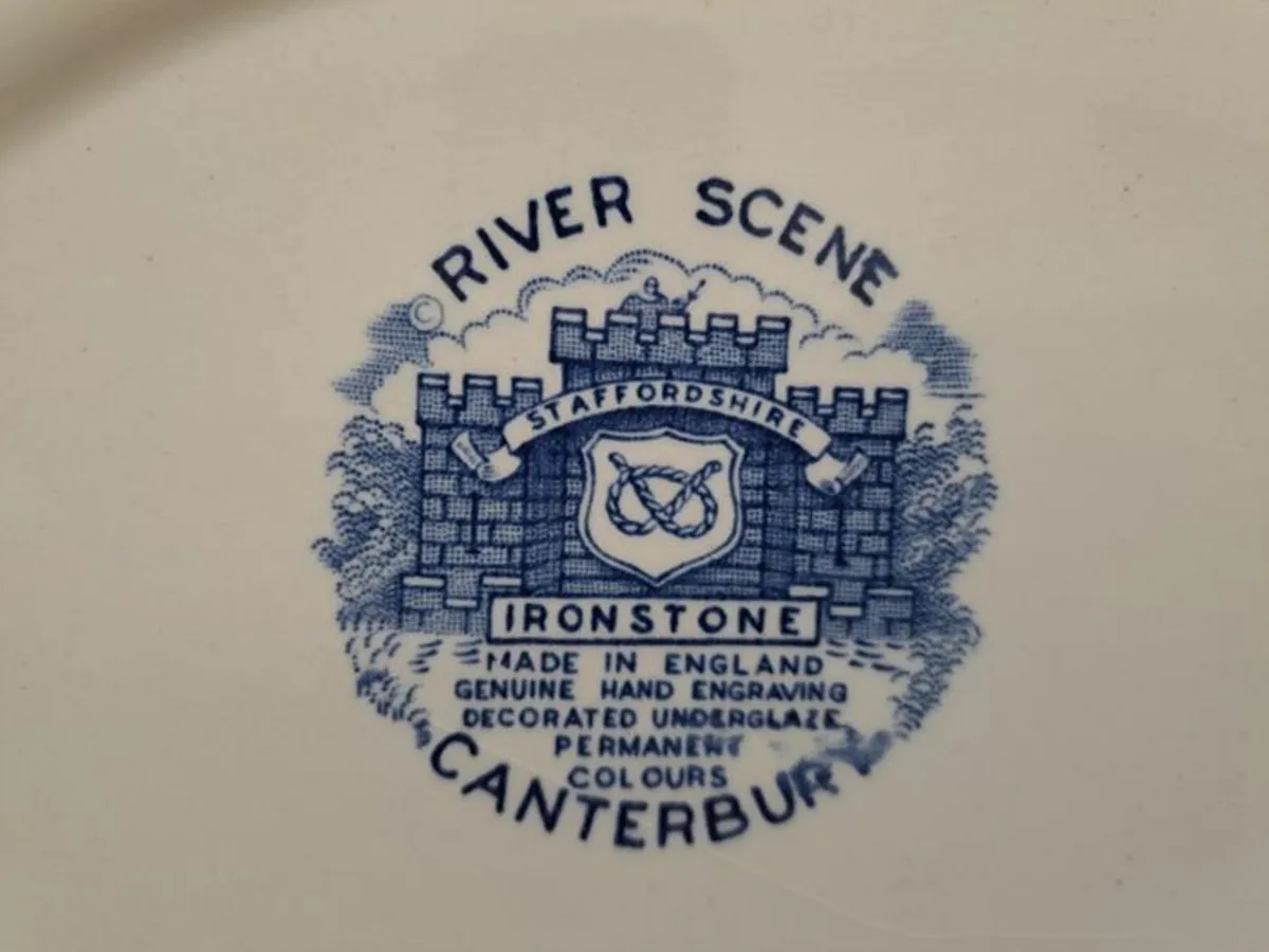 Staffordshire River Scene oval platter - Image 3