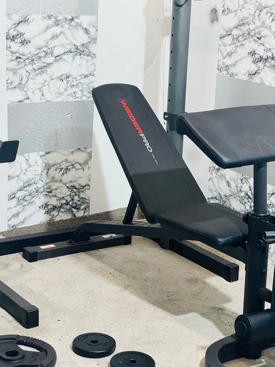 HOME GYM 100KG OLYMPIC WEIGHTS BENCH RACK DUMBLS - Image 3