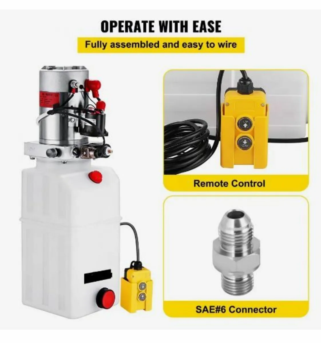 Mophorn 6 Quart Hydraulic Power Unit Single - Image 3