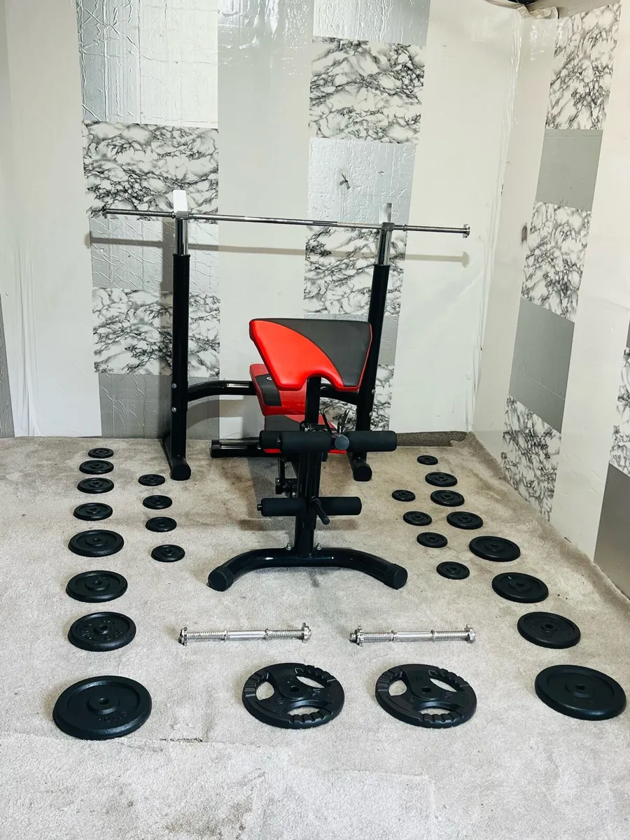 USF LARGE  BENCH 100KG WEIGHTS BARBELL DUMBBELLS - Image 1
