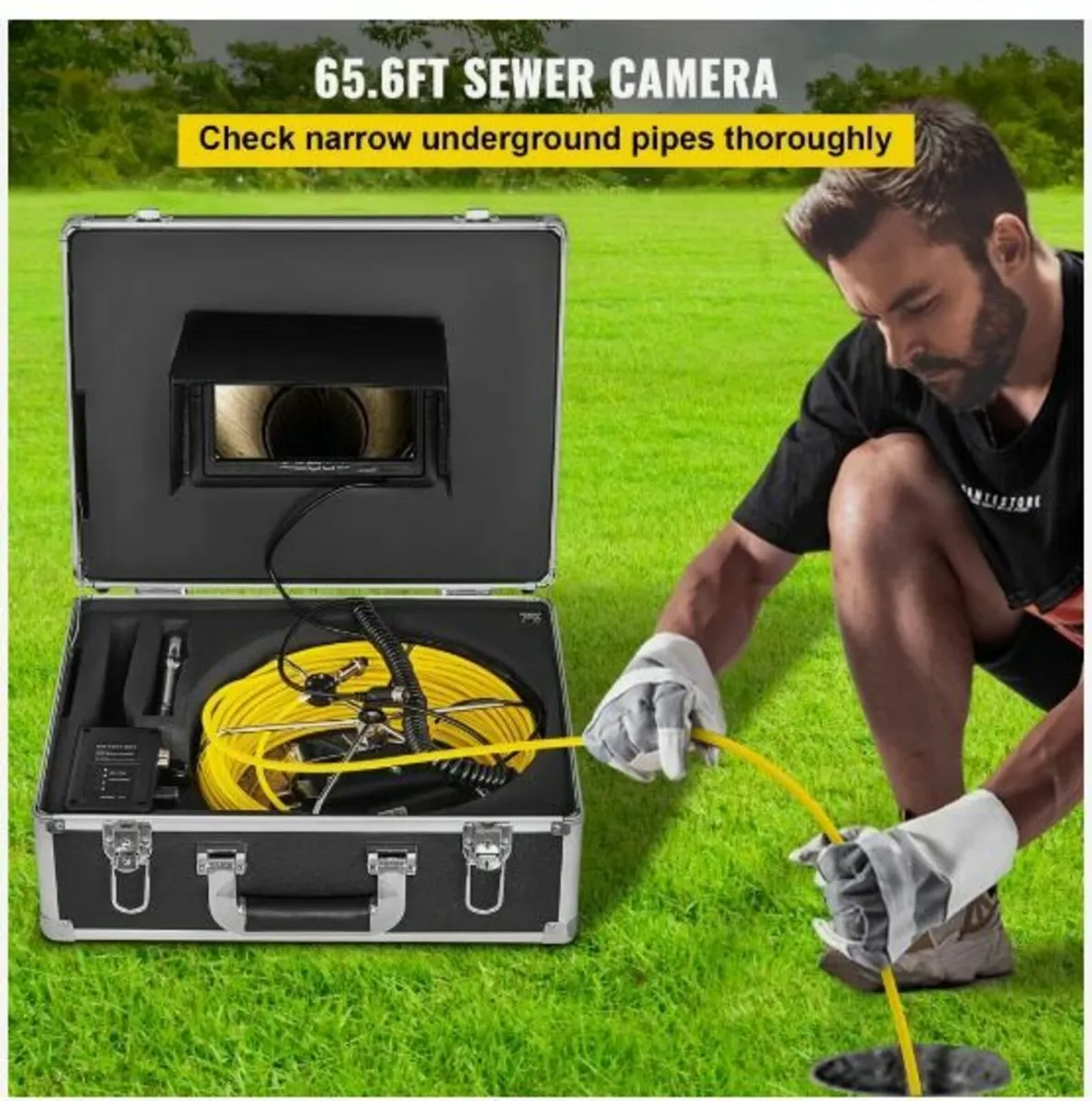 65.6FT Cable Pipe Inspection Camera Kit - Image 2
