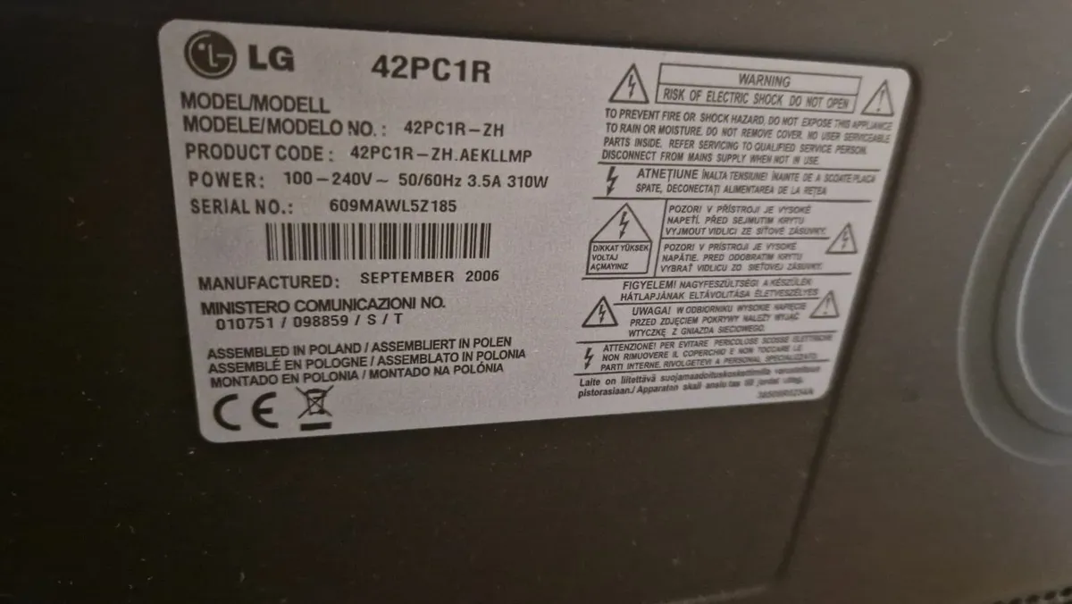 TV LG 42PC1R - non Smart TV - Image 4