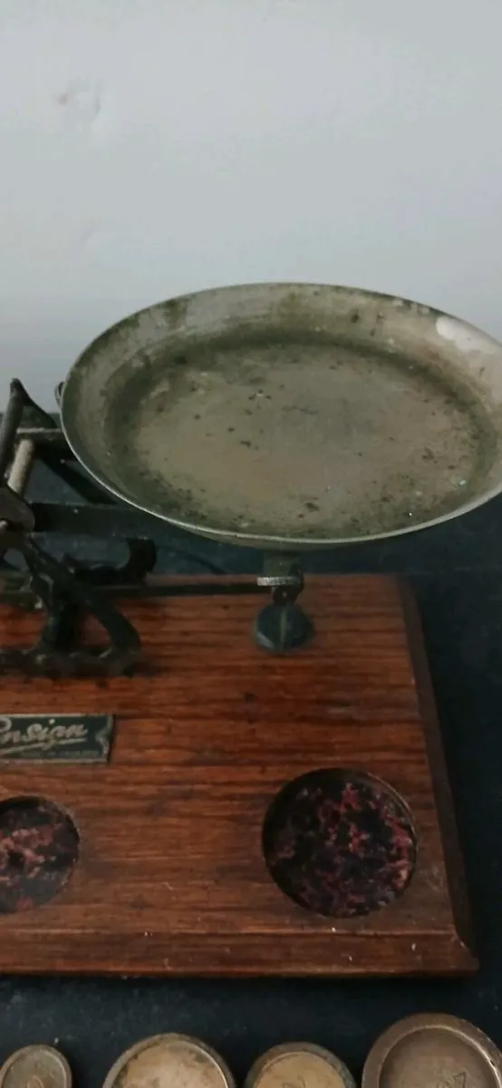Vintage Scales On Wooden Base - Image 4
