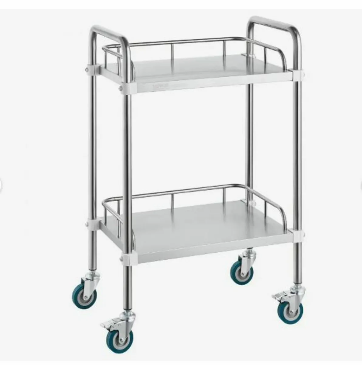 Lab Rolling Cart, 2-Shelf Stainless Steel - Image 1