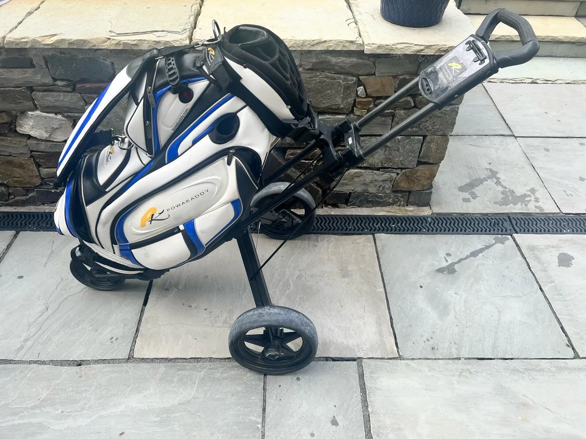 Golf bags and push trolley - Image 4