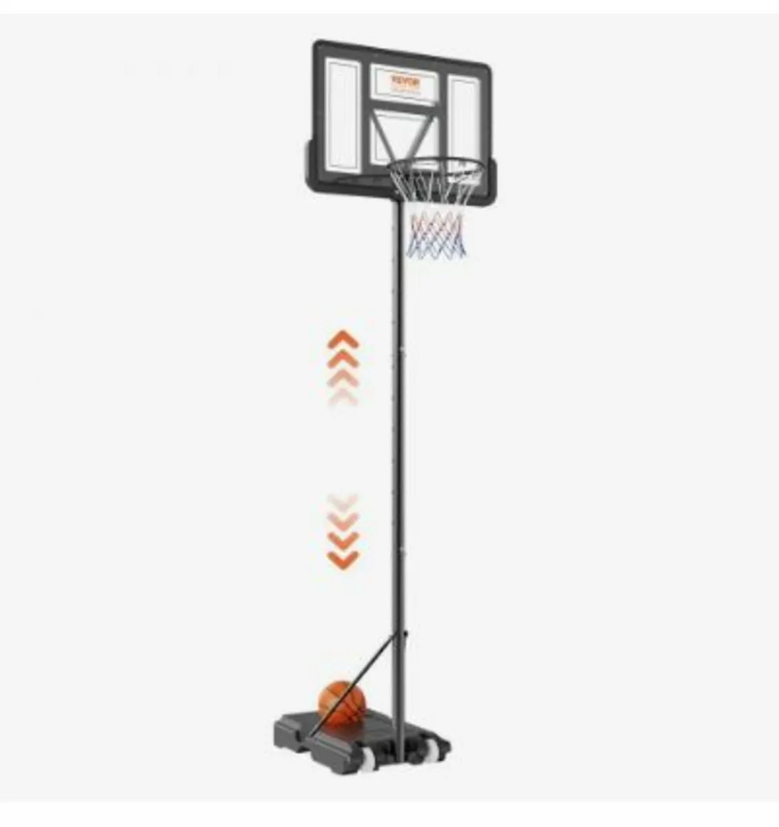 Basketball Hoop, 4-10 ft Adjustable - Image 1