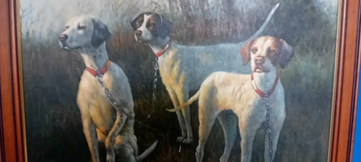 Original Oil Painting Of Pointer Dogs - Image 2