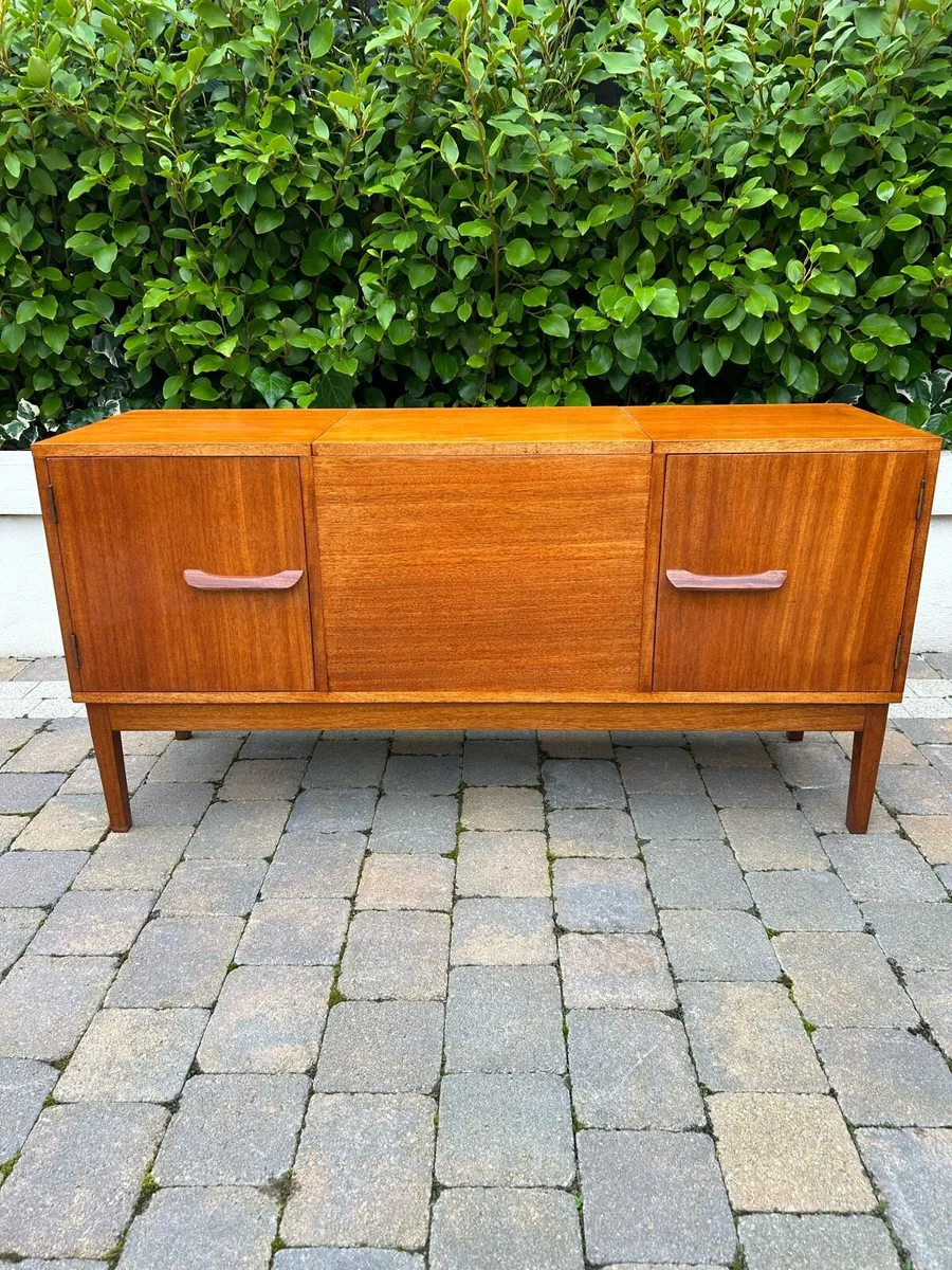 Mid century teak record cabinet sideboard - Image 1