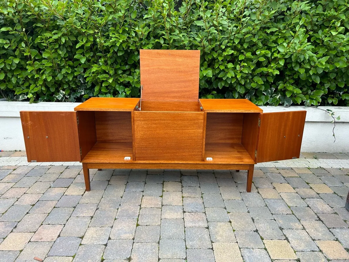 Mid century teak record cabinet sideboard - Image 3
