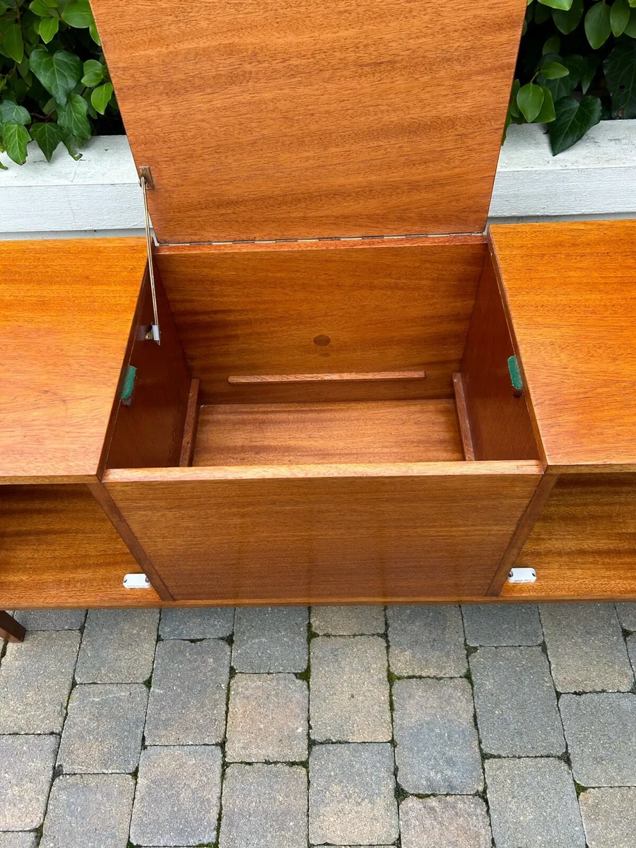 Mid century teak record cabinet sideboard - Image 4
