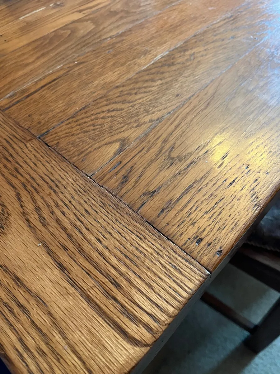 Solid Wood Farmhouse Table & 6 Chairs - Image 3