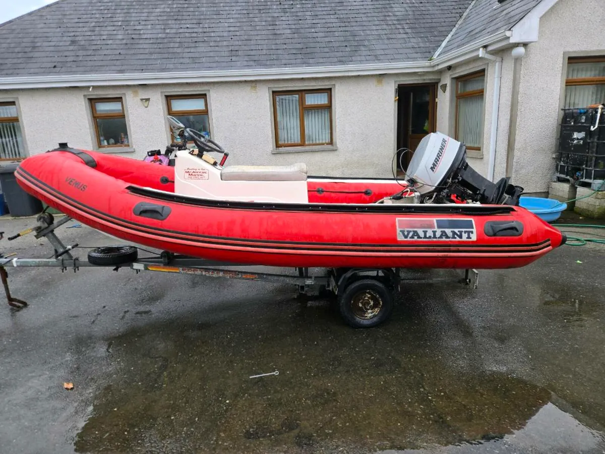 €750 4m RIB  trailer and 30hp mariner two stroke - Image 2